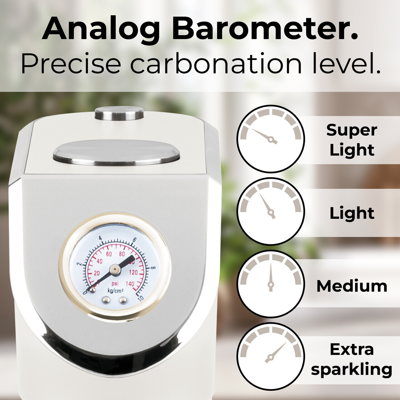 Aparat sifon Berlinger Haus, Sahara, 22x13x43 cm, 0.5L / 1L, inox/polipropilena, crem - view 4