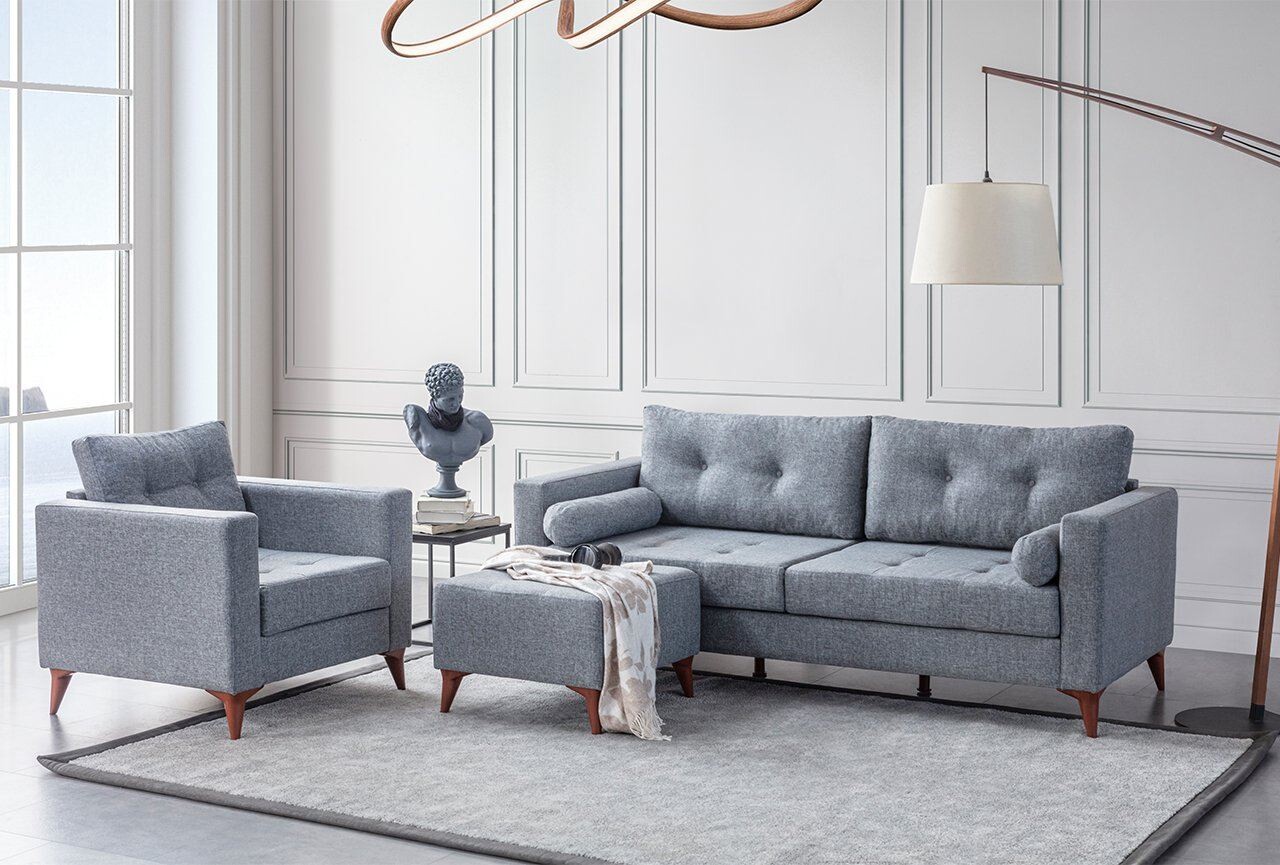 Canapea 3 locuri, Atelier del Sofa, 752EST1106, Lemn de carpen;PAL, Gri - view 2