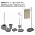 Suport pentru prosoape Pebble Stone, Wenko, 38x23x84 cm, metal/otel/polirasina, gri/argintiu