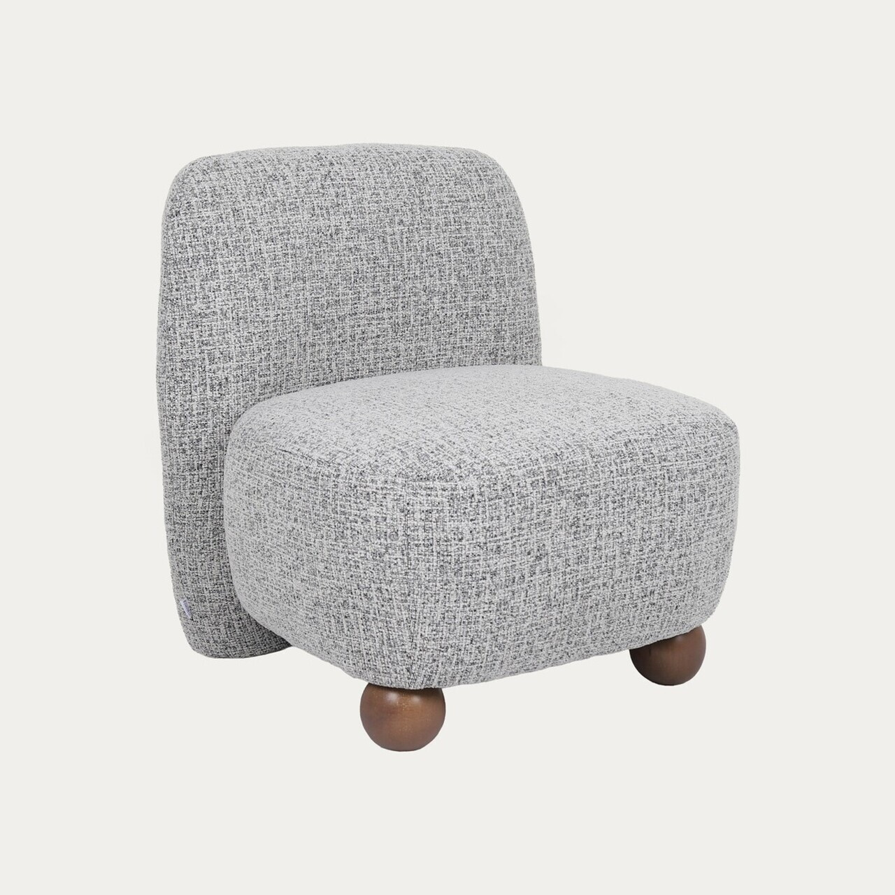 Fotoliu Norello, Homla, 77x66x77 cm, MDF/poliester, gri deschis/maro — imaginea 2