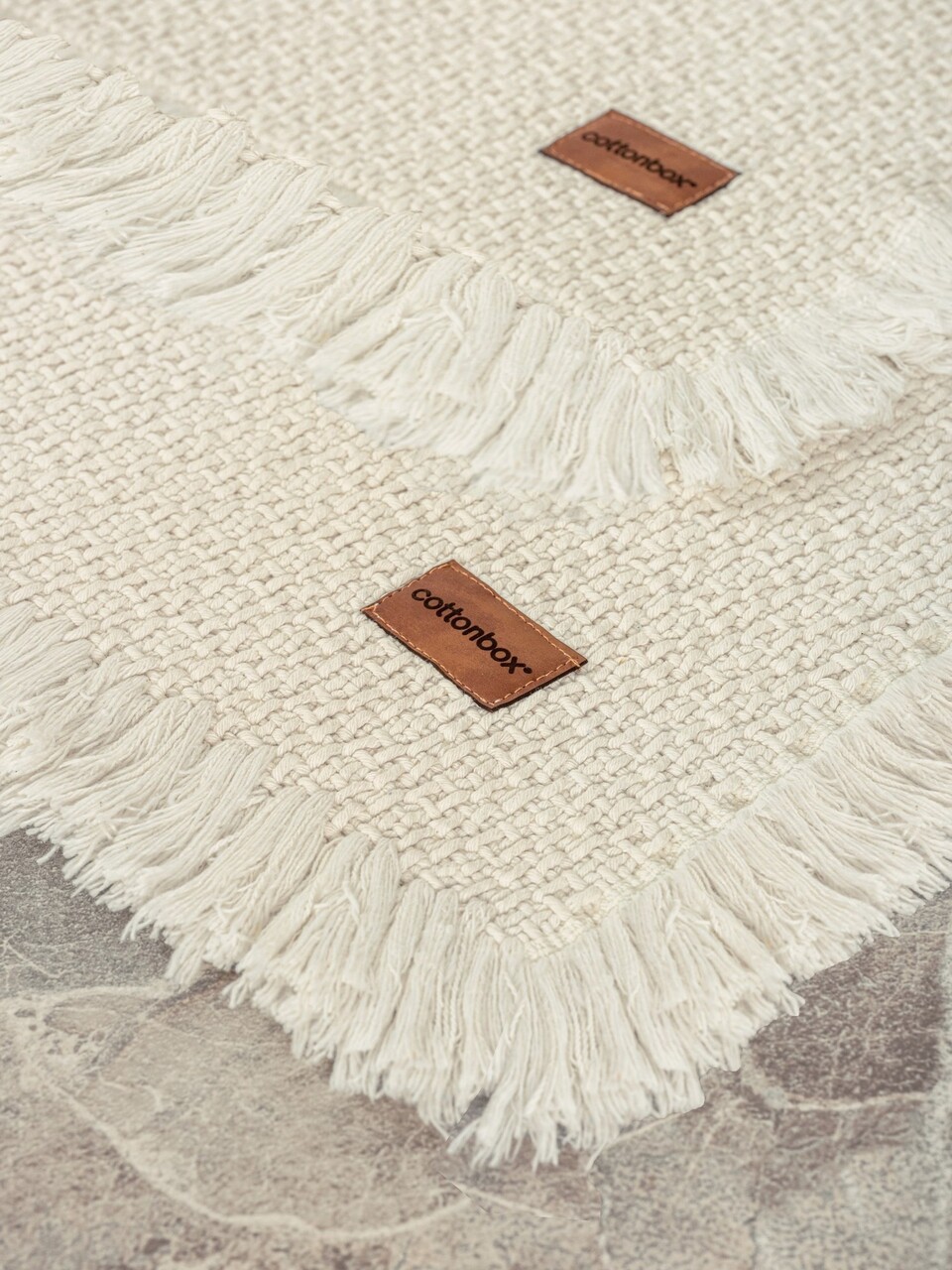 Set covorase de baie, Cotton Box, Bath Rug, Bumbac , Crem - 1 | YEO