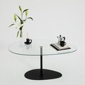 Masuta de cafea, Neostill, Porto, 90x40x60 cm, Sticla temperata, Transparent/Negru