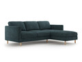 Coltar dreapta 3 locuri, Eden, Micadoni, 250x150x90 cm, tesatura structurata, verde albastrui melanj