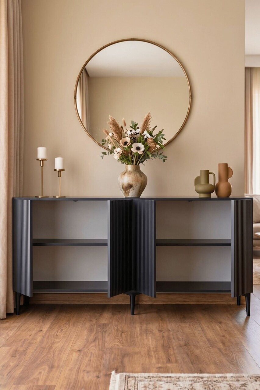 Consola, Hanah Home, Corsa 180, 180x75x32 cm, Antracit — imaginea 2