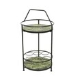 Etajera cu suport pentru vin Palm leaf, Decoris, 40x76 cm, negru