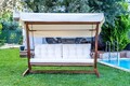 Balansoar de gradina 3 locuri, Swingo, Viva 2400, 237x100x175 cm, Cadru: 100% MID, Bej