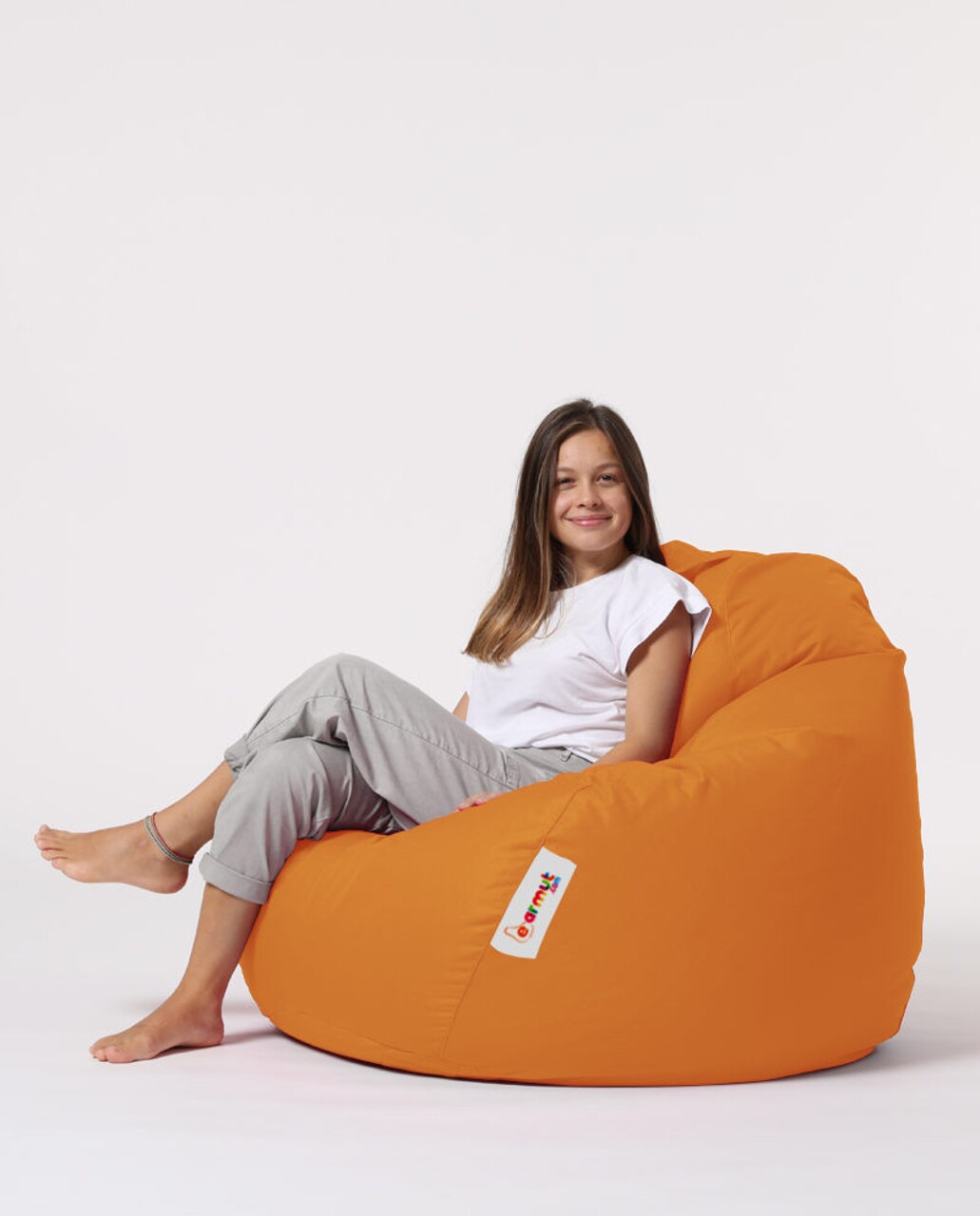 Fotoliu Puf, Bean Bag, Ferndale Premium XXL, 115 X 130 Cm, Poliester Impermeabil, Portocaliu