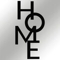 Decoratiune de perete, Home 5, metal, 34.5 x 68 cm, negru