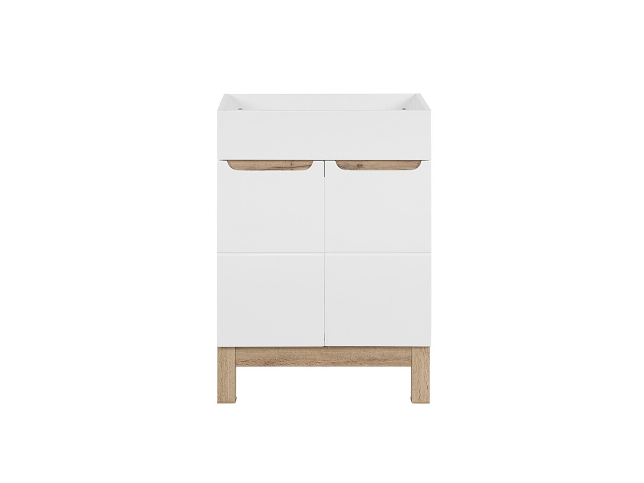 Set mobilier baie Bali White Lava 60 cm, dulap inalt si masca cu lavoar, Comad, MDF/PAL, alb - view 6