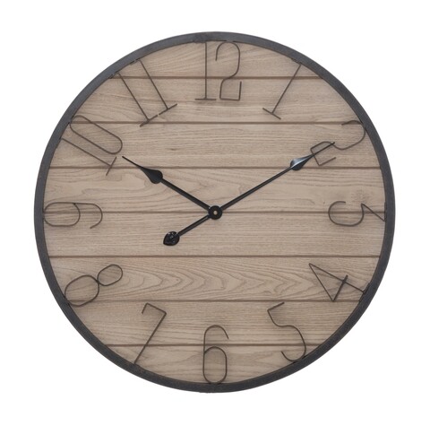 Ceas de perete Wood, Mauro Ferretti, Ø 60 cm, MDF, maro Ceasuri