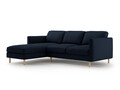 Coltar stanga 3 locuri, Eden, Micadoni, 250x150x90 cm, catifea, albastru inchis