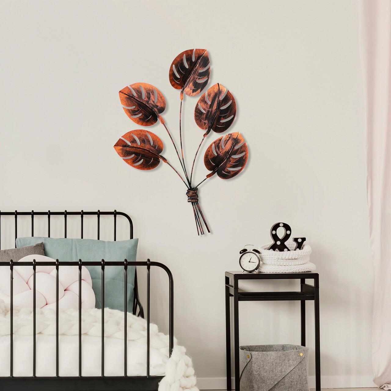 Decoratiune de perete, Monstera 2, Metal, Dimensiune: 74 x 94 cm, Multicolor - 2 | YEO