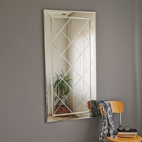 Oglinda decorativa A306D, Neostill, 65 x 130 cm, argintiu