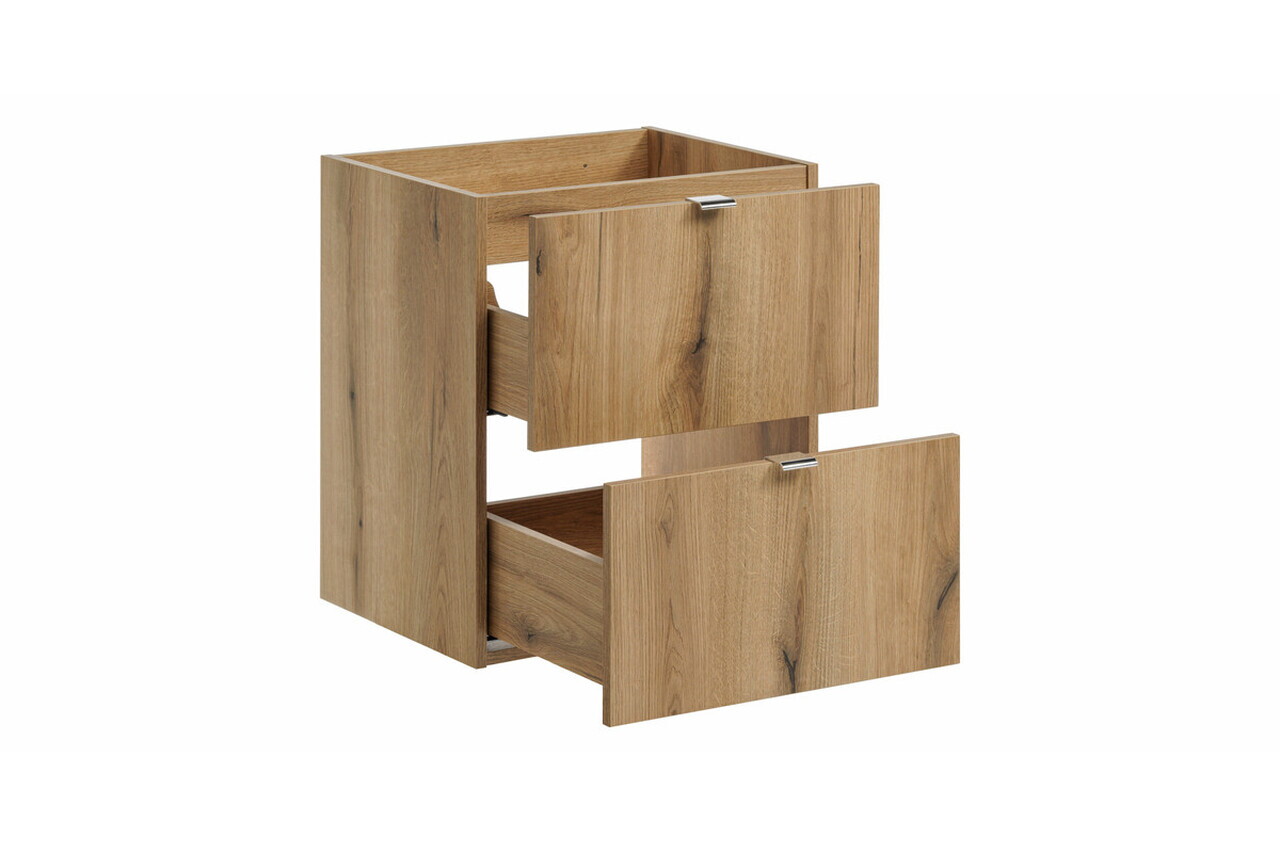 Set mobilier baie, dulap dublu si 2 lavoare, 100 cm S Un Gaja, Nova Oak White, Comad, MDF/PAL laminat, stejar coast evoke — imaginea 5