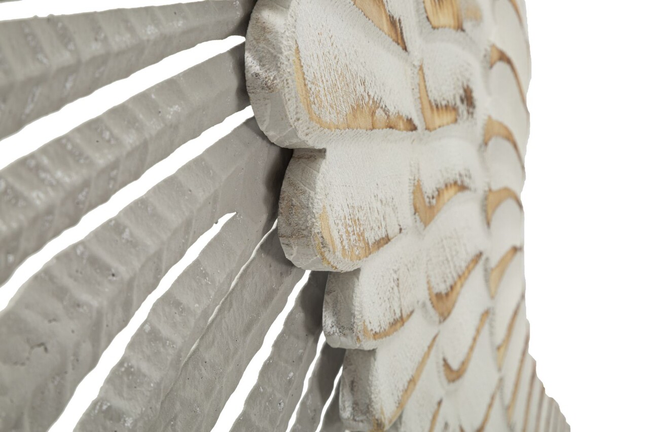 Set 2 decoratiuni de perete, Mauro Ferretti, Wings, 43.8x104 cm, fier, alb prespalat - imagine 5