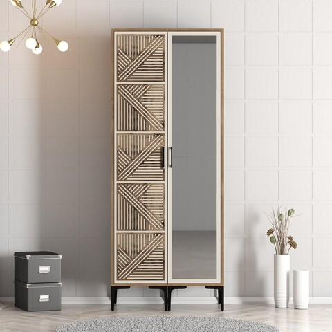 Dulap pentru haine, Hommy Craft, Kumsal PR, 80x47.5x201.4 cm, PAL, Maro/Crem