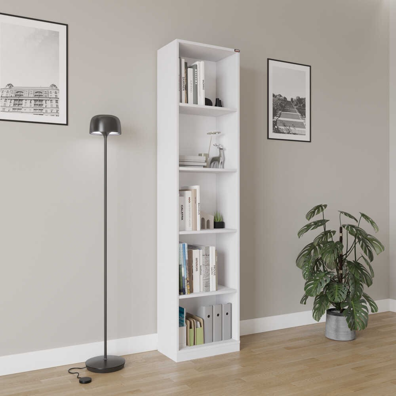 Corp biblioteca, Hanah Home, Ktp-325-Bb-1, 43x182x26 cm, Alb - view 3