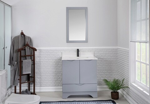 Set mobilier de baie (2 piese), Jussara, Teton 30, Gri Jussara