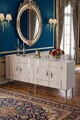 Consola, Hanah Home, Ilay 180, 180x75x32 cm, White / Travertine / Silver