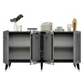 Consola, Olivia, Bare, 150x40x80 cm, PAL , Antracit / Argintiu
