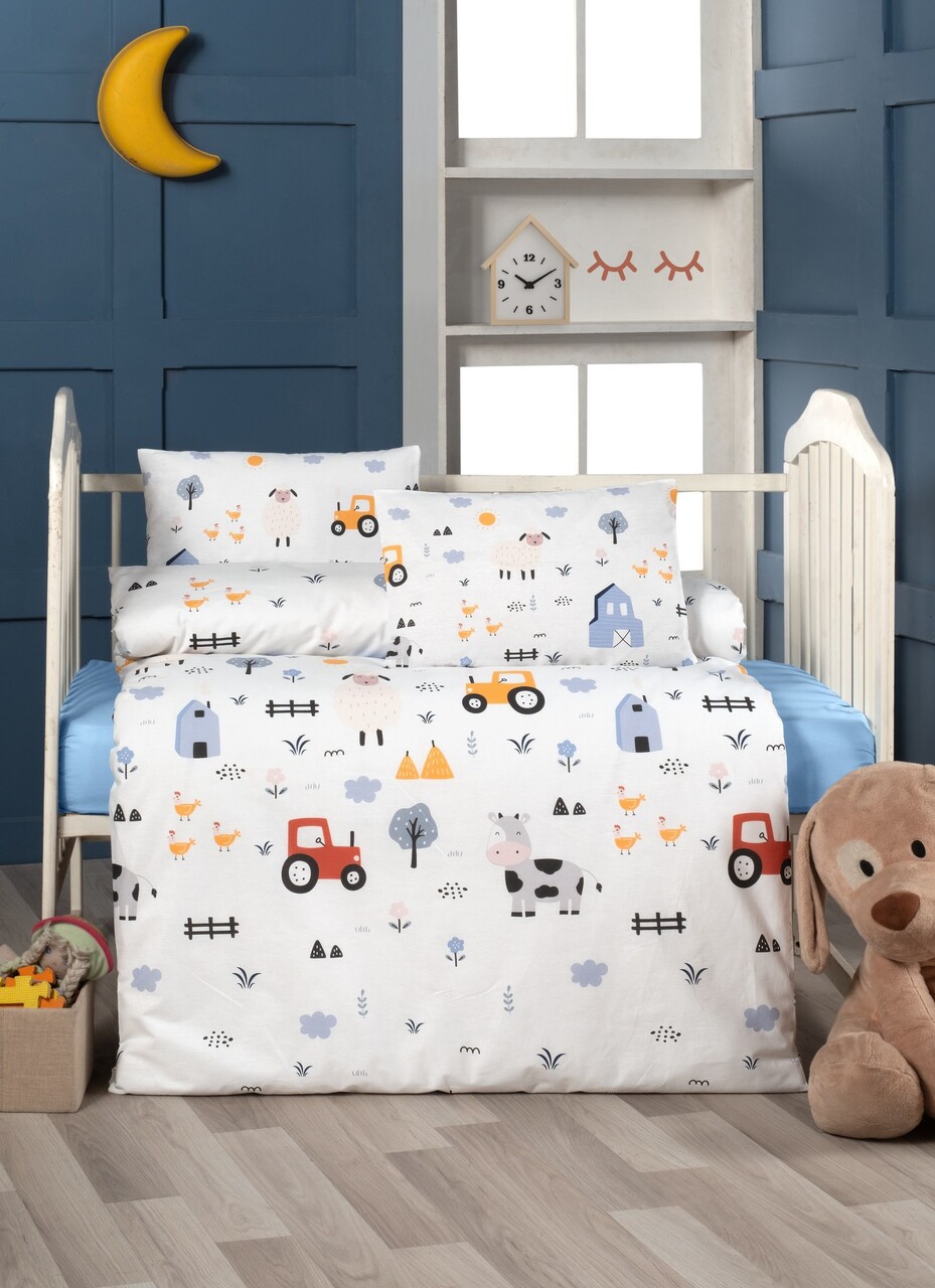 Lenjerie de pat pentru copii, Happy Farm, Life Style, Bumbac Ranforce