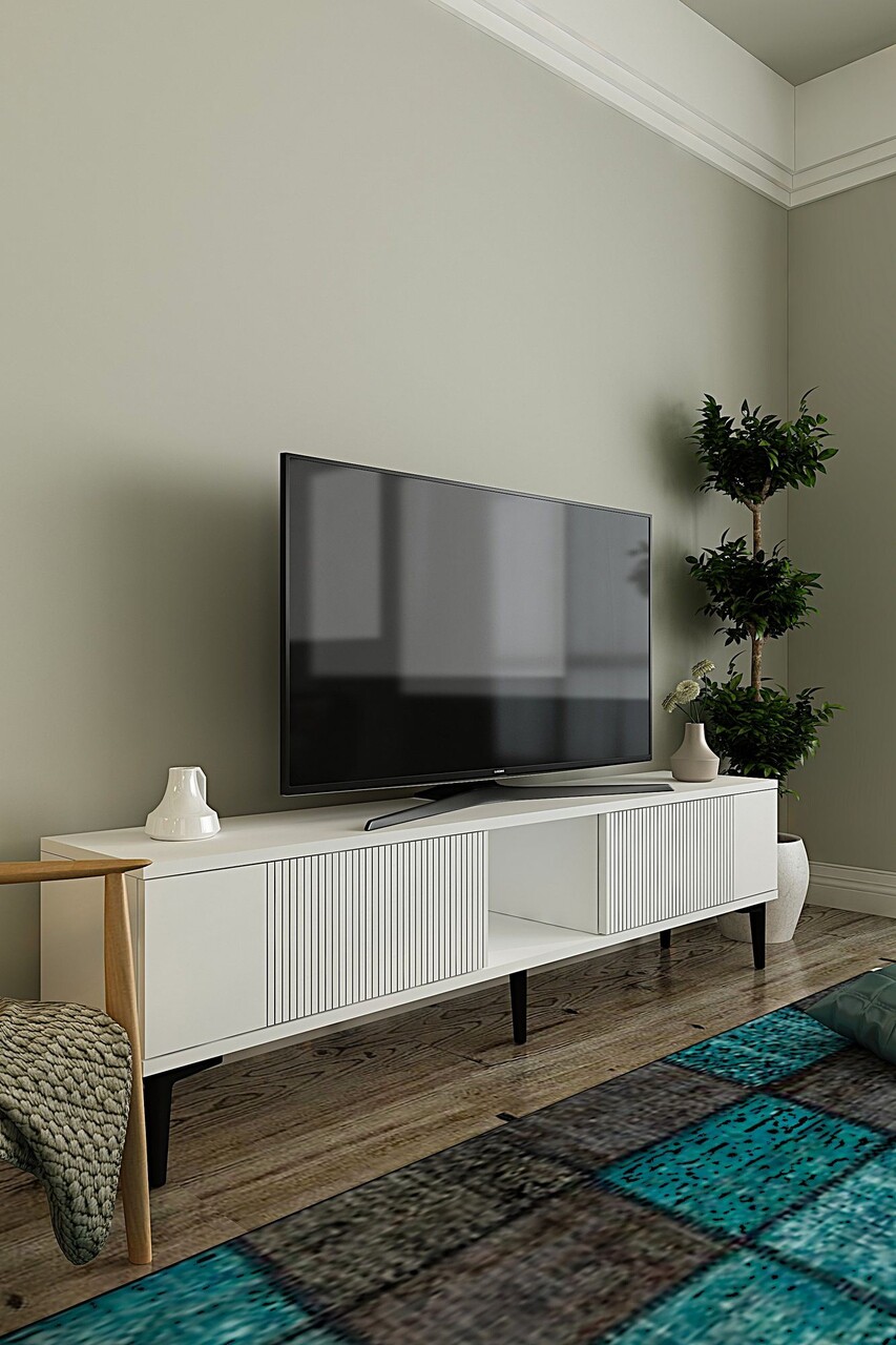 Comoda TV, Hanah Home, Corsa 150, 150x40.5x32 cm, Alb - imagine 2