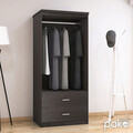 Dulap pentru haine Olympus, Pakoworld, cu 2 usi, 81x57x183 cm, PAL melaminat, wenge