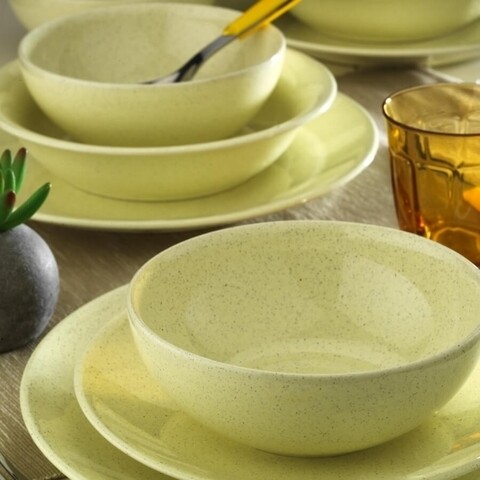 Serviciu de masa, 24 piese, kutahya porselen, hr24y2148804, portelan, galben