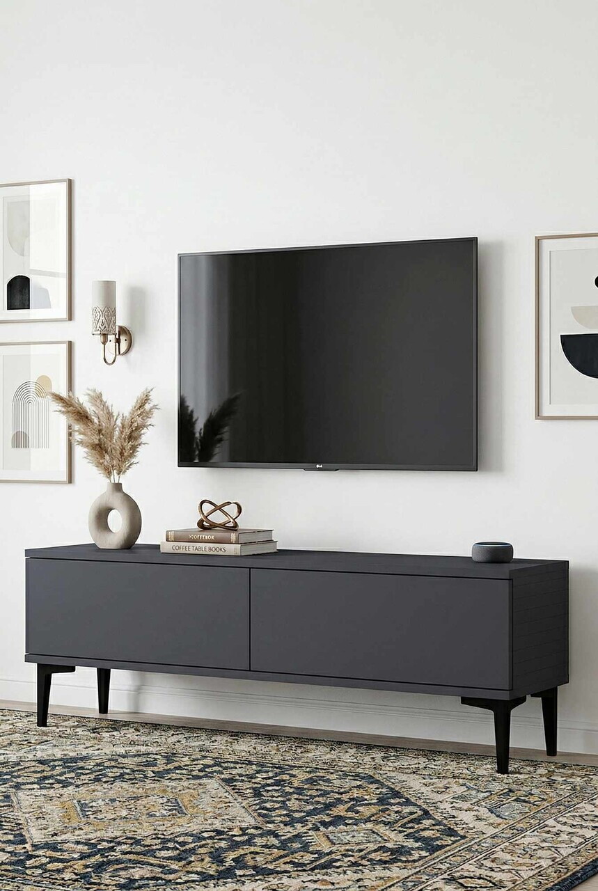 Comoda TV, Hanah Home, Didema 120, 120x40.5x30 cm, Antracit