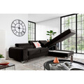 Coltar extensibil dreapta 3 locuri ELTAP, RT-05LO, Grayson, 278x205x92 cm, lemn/poliester, gri inchis