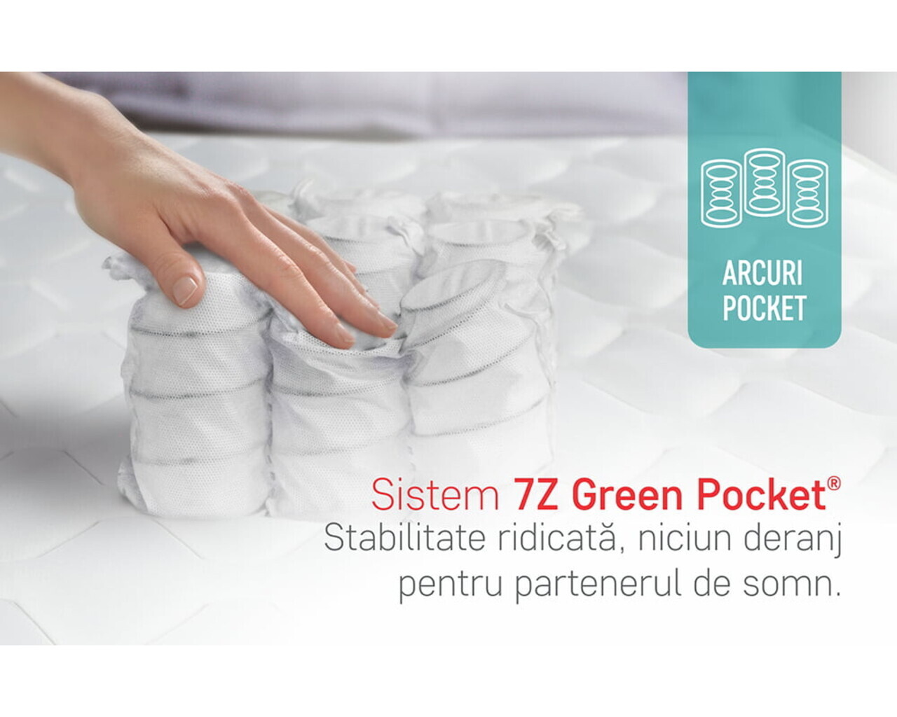 Saltea ortopedica, Confort Pocket, 7 Zone de Confort, 90x190 cm, H 22 cm - imagine 5
