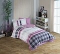 Lenjerie de pat pentru o persoana, 3 piese, 160x220 cm, 100% bumbac poplin, Hobby, Suelita, roz