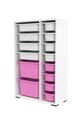 Dulap multifunctional, Estella, Rine 2D4K8U, Alb/Roz