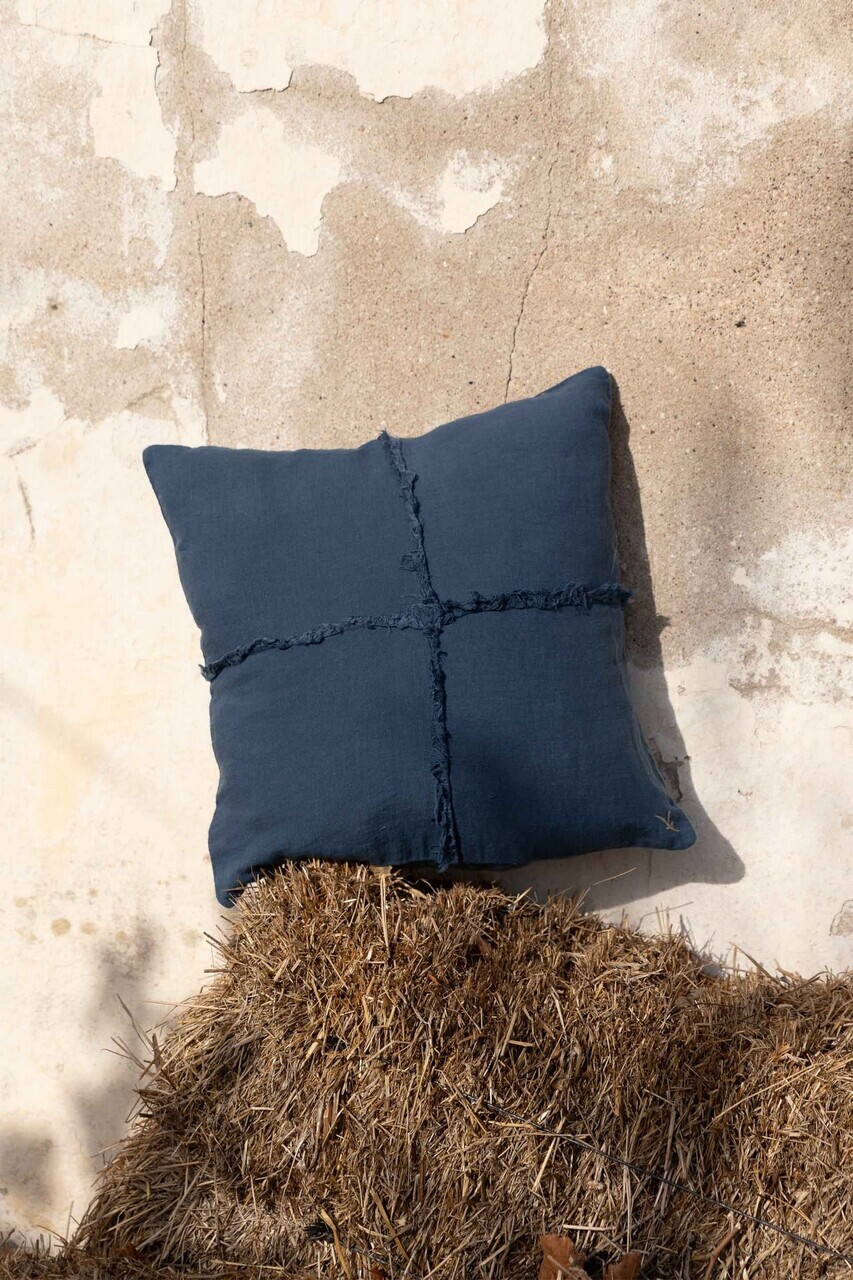 Husa de perna, April, 45x45 cm, FIBRE NATURALE, Denim — imaginea 2