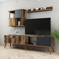 Comoda TV cu 2 rafturi, Hommy Craft, Madrid, pal melaminat, antracit