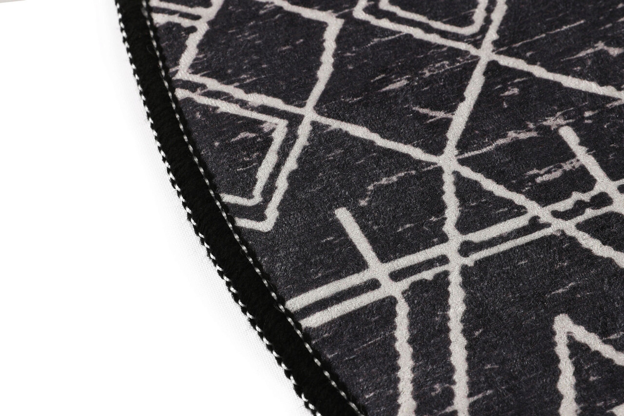 Covoras de baie, L'essentiel Maison, Straordinario Black Circle Djt 80, Negru / Antracit / Alb - view 4