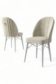 Set de scaune, Charlotte, Ritim, Metal, Crem/Alb