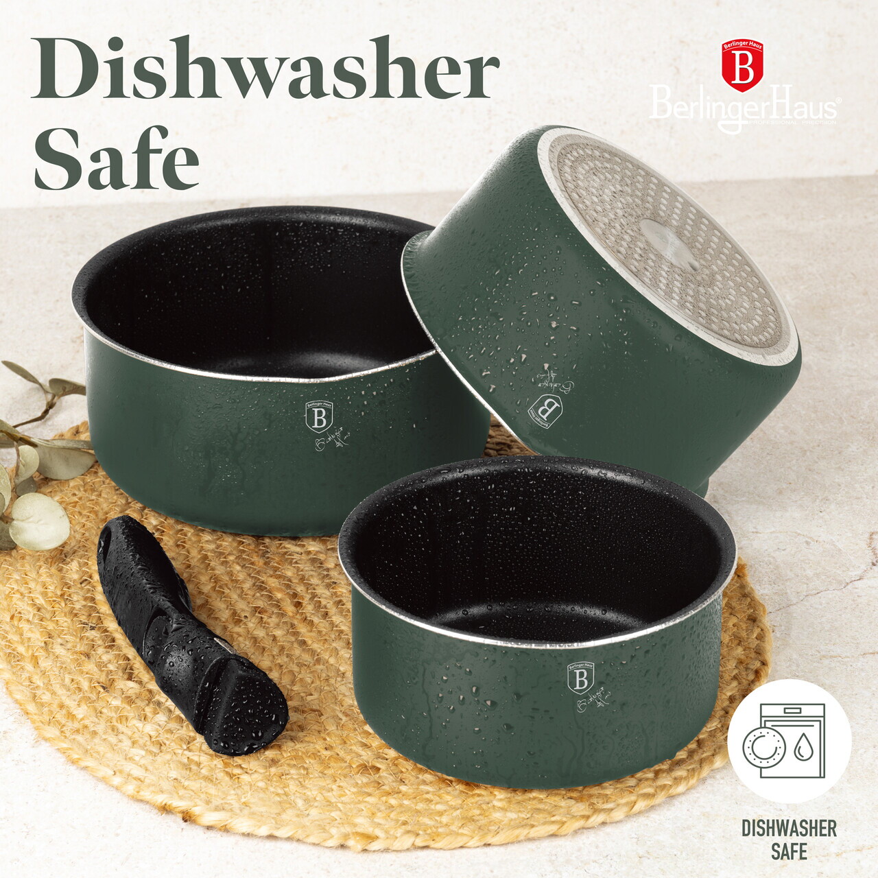 Set pentru gatit Berlinger Haus, Matte Green, 13 piese, aluminiu, verde mat - view 9