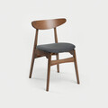 Scaun Eroso, Homla, 48x55.5x74.8 cm, poliester/lemn, maro/gri