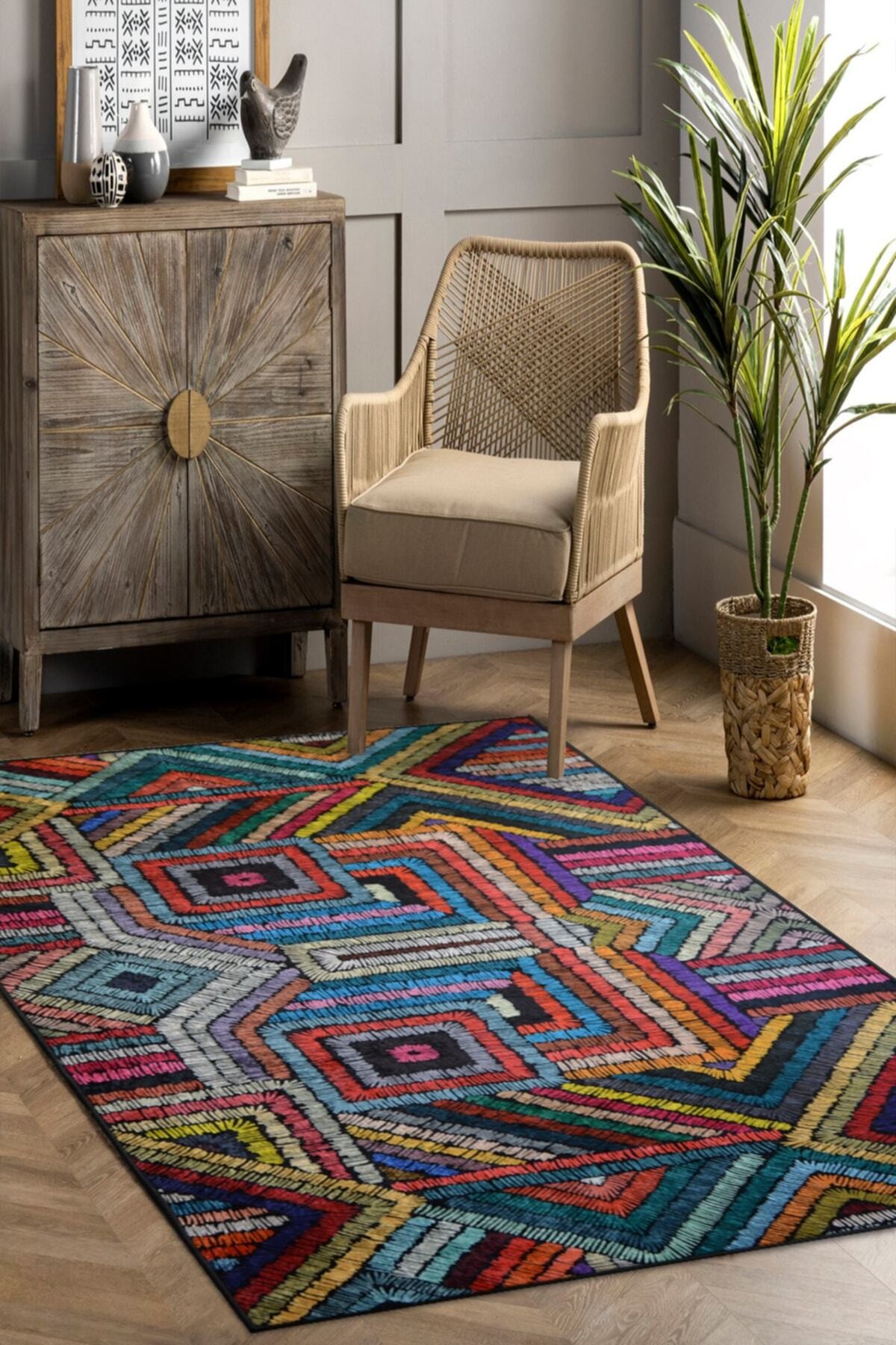 Covor, CLR-0000144-003, 80x200 cm, Poliester, Multicolor