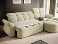 Coltar extensibil dreapta 3 locuri ELTAP, Beneth, 301x185x115 cm, lemn/poliester, bej deschis