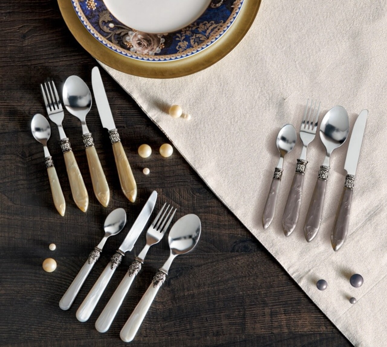 Set tacamuri 16 piese, Moka Nuance, Brandani, inox, maro