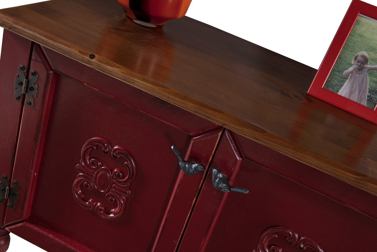 Dulap, Ephelia, Ada Dresser, 82x40x92 cm, MDF , Rosu - 2 | YEO