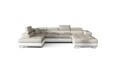 Coltar extensibil stanga 6 locuri ELTAP, Rod-17, Rodrigo, 345x202x90 cm, lemn/poliester, bej deschis/alb