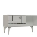 Comoda TV, Olivia, Madera, Alb / Argintiu