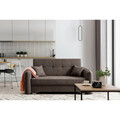 Canapea extensibila 3 locuri, ELTAP, Laine, 155x105x75 cm, lemn/poliester, maro inchis