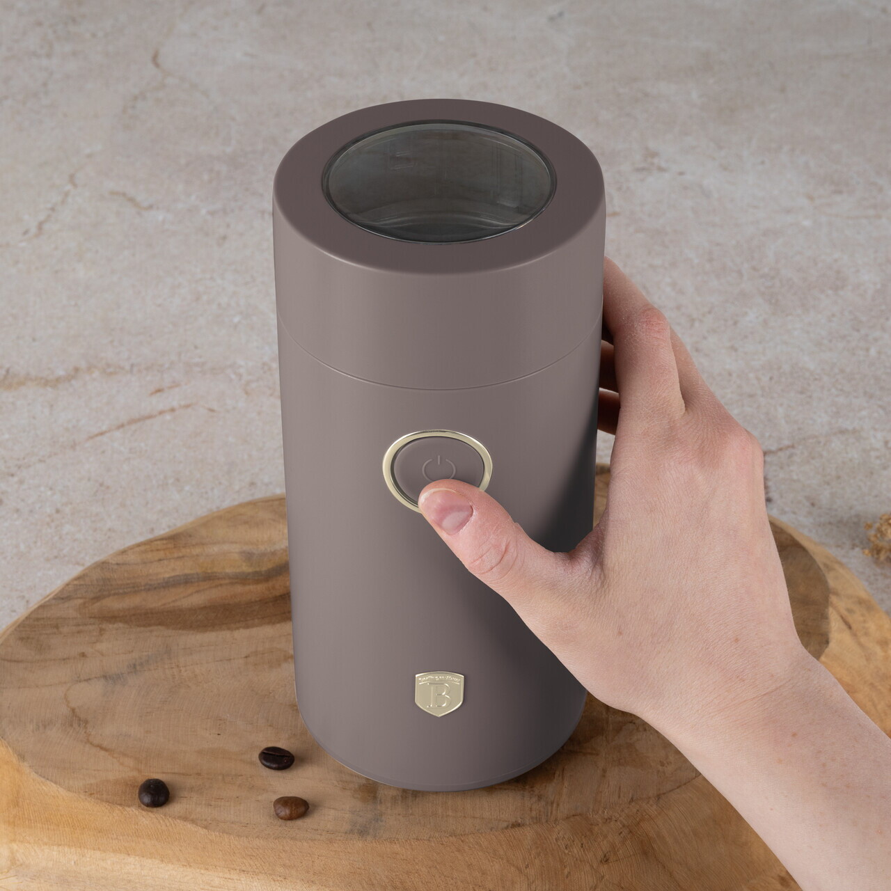 Rasnita electrica de cafea Berlinger Haus, Taupe, 150W, inox, taupe mat - imagine 3