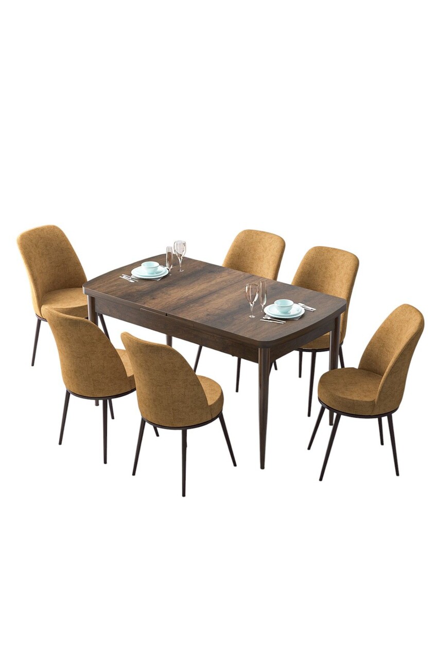 Set masa extensibila si scaune, Hanah Home, Zen, Baroc / Cappuccino - view 2