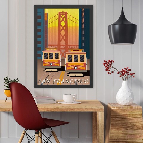 Tablou decorativ, San Francisco (55 x 75), MDF , Polistiren, Multicolor Colton