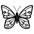 Decoratiune de perete, Butterfly 1, Metal, Dimensiune: 60 x 45 cm, Negru